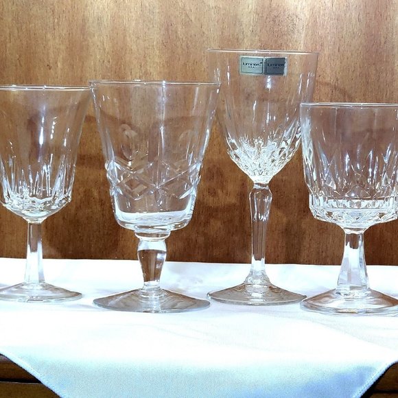 4 Mismatched Wine Glassware Collection vintage cut mixed cocktail glasses - Picture 7 of 8